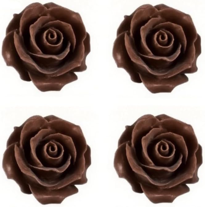 AMBESTEE Rose Flower Silicone Molds,2pcs Roses Flowers Fondant Molds Polymer Clay Mould Candy Chocolate Molds for Cupcake Cake Pop Puck Decoration DIY Crafts - Image 5
